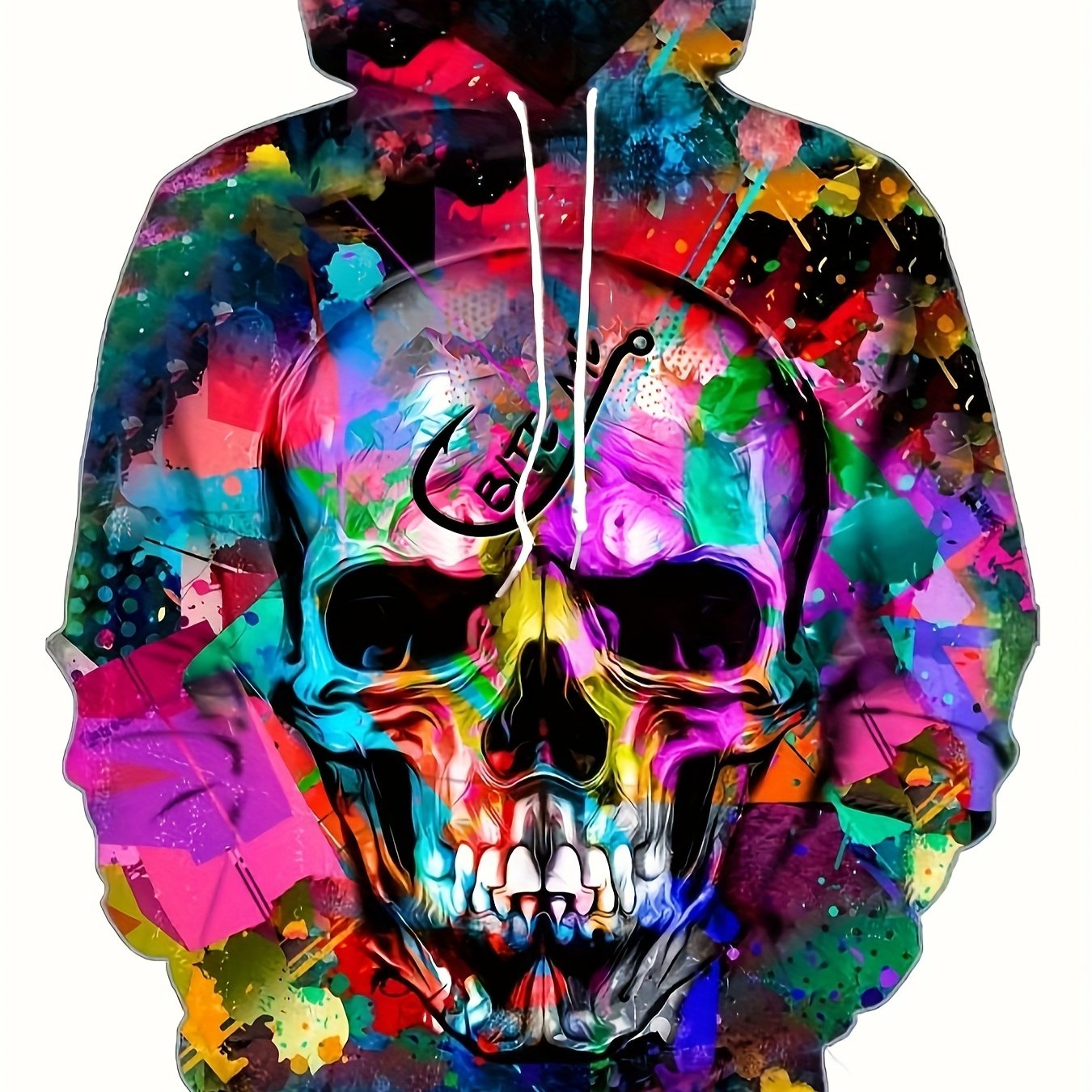 New Men's Halloween Skull Hoodie Fashion Pullover With A Hat Sweater