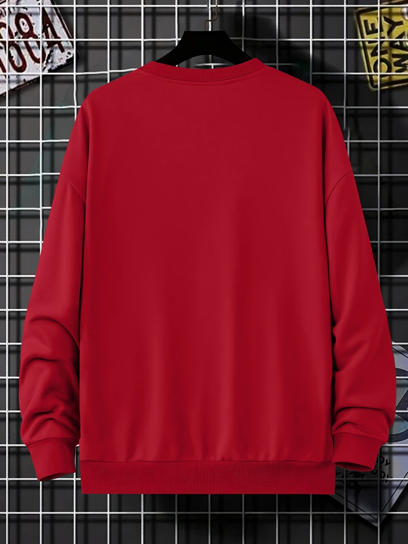 Men's Pullover Round Neck Long Sleeve Sweatshirt Letter \