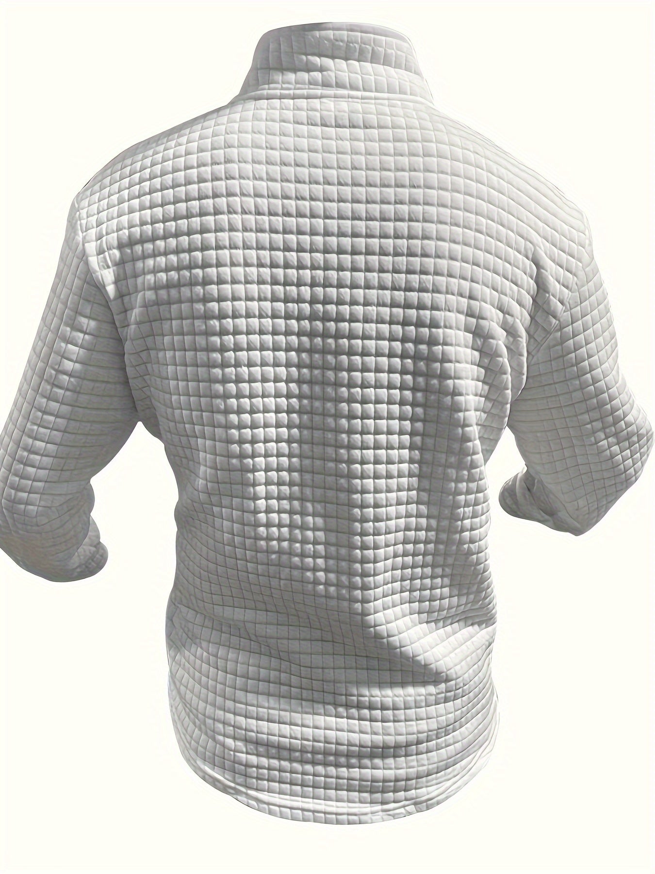 Men's Waffle Half Zipper Stand Collar Sweatshirt For Men Solid Sweatshirts For Winter Fall Long Sleeve Tops